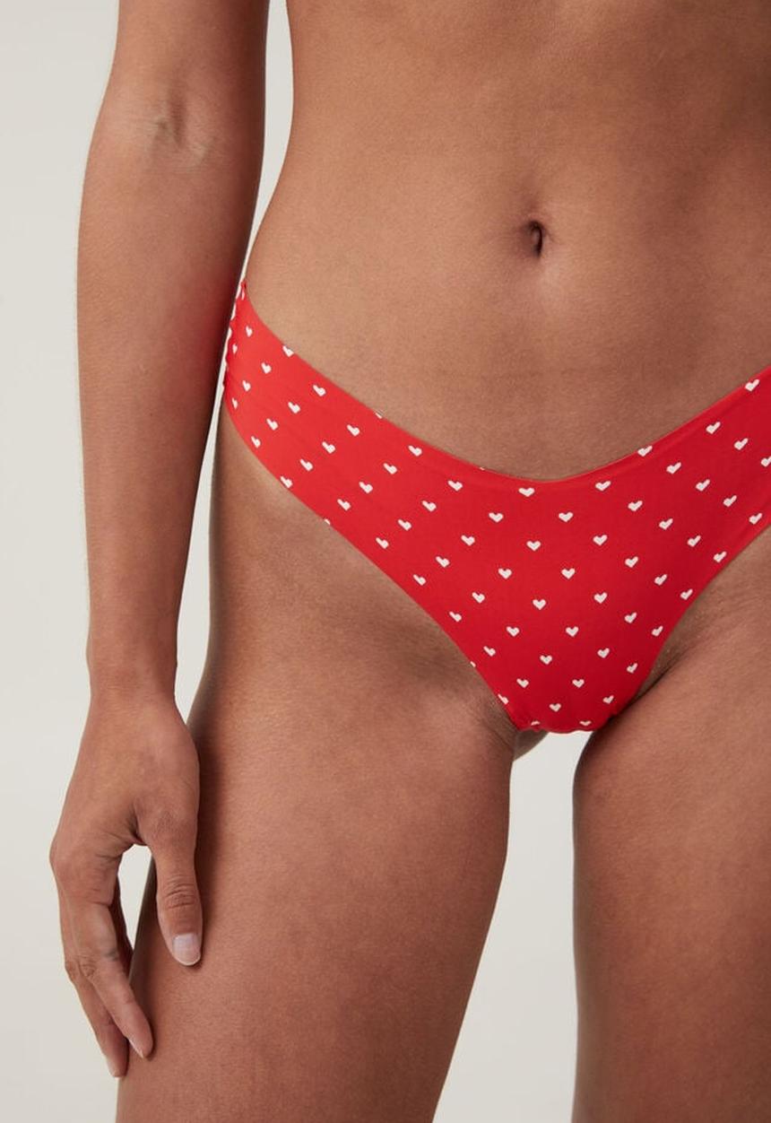 Cotton On - The invisible g string brief - crimson red hearts