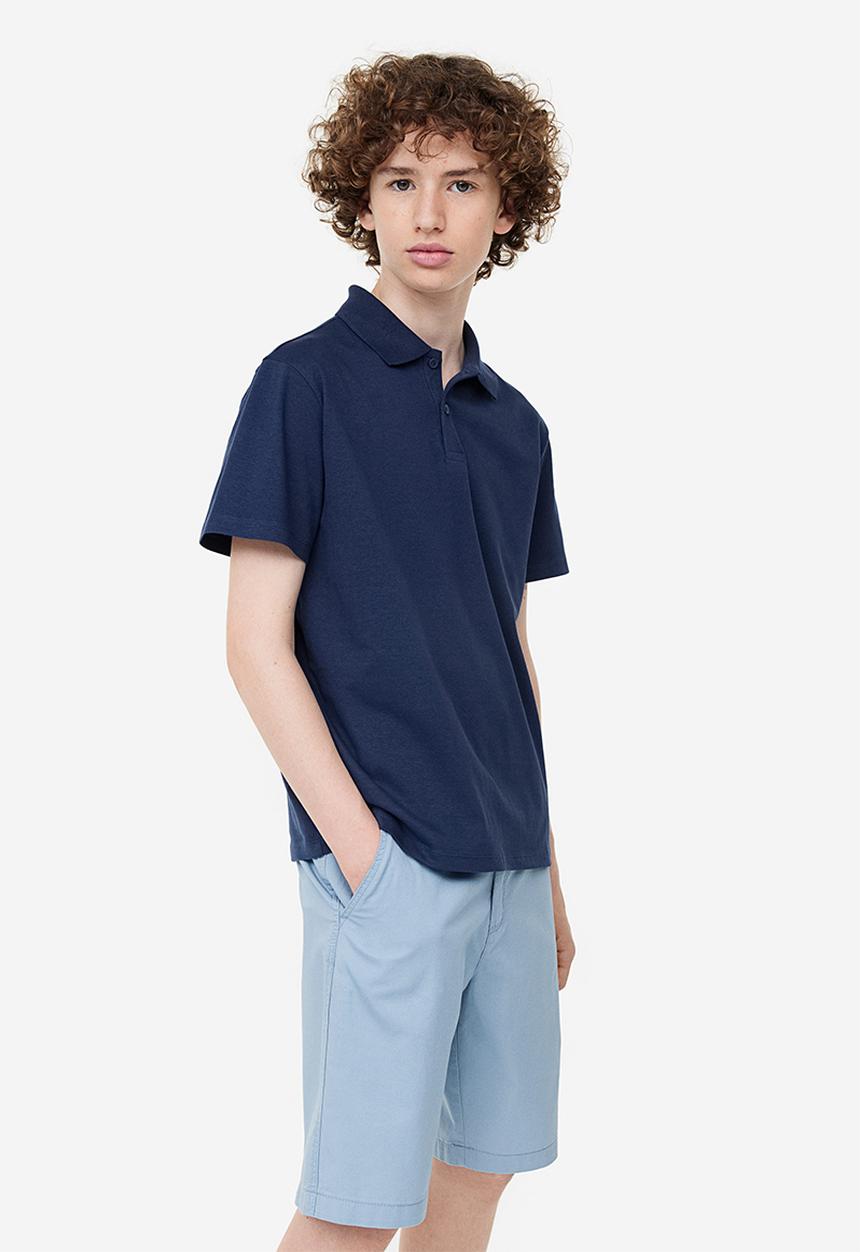 H&M - Jersey polo shirt - navy blue
