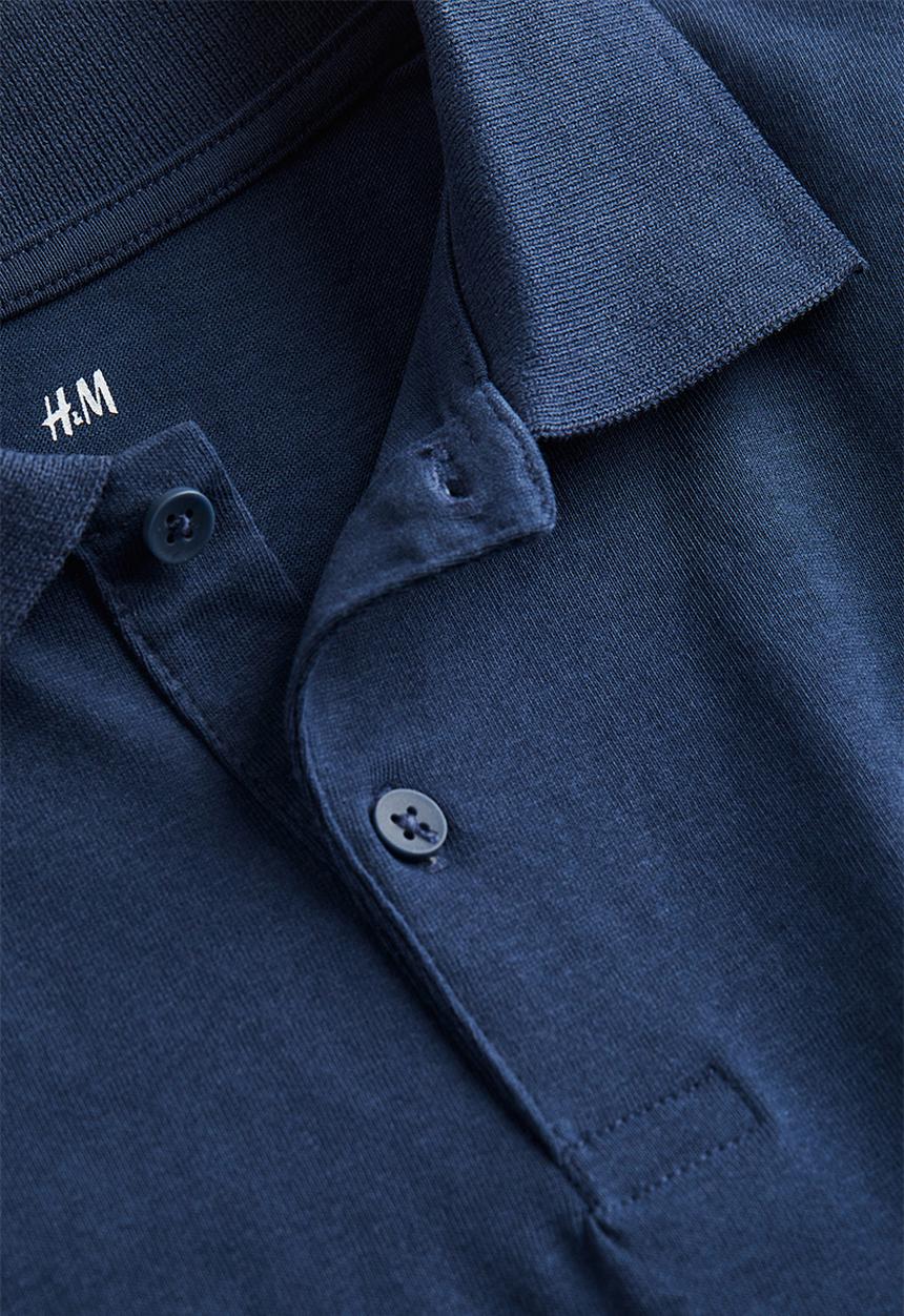 H&M - Jersey polo shirt - navy blue