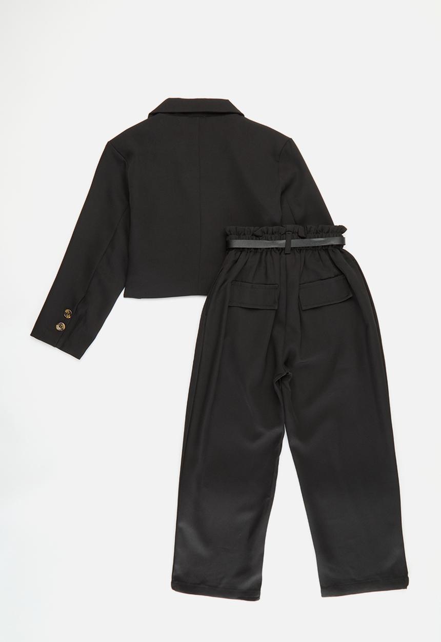 Pop Candy - Cropped blazer & pants set - black