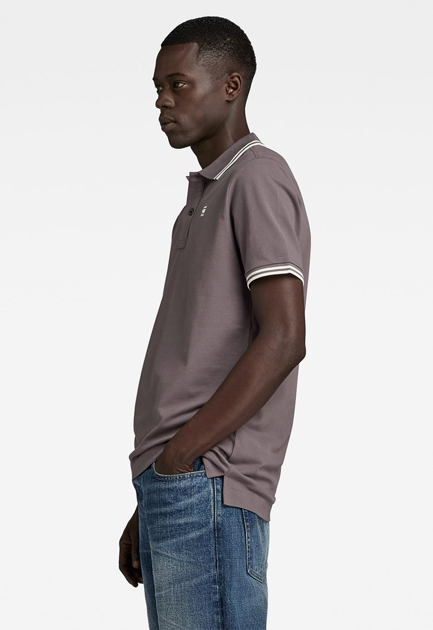 G-STAR - Dunda slim stripe polo s\s Premium stretch pk o - rabbit
