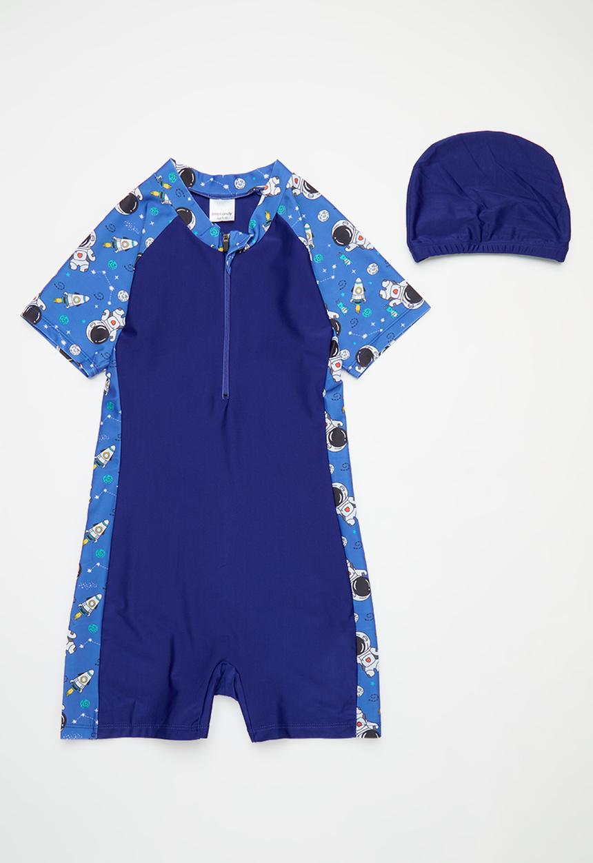 Pop Candy - One piece swimsuit & cap - blue
