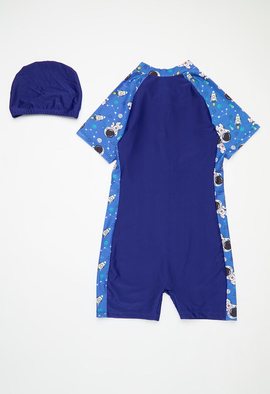 Pop Candy - One piece swimsuit & cap - blue