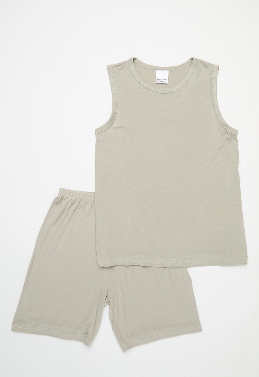 Pop Candy - Vest & short pj set - grey