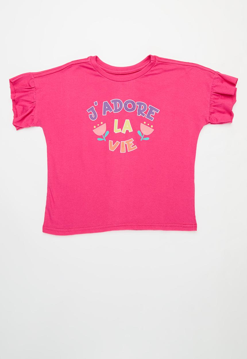 Pop Candy - 2 Pack printed tee - coral & cerise