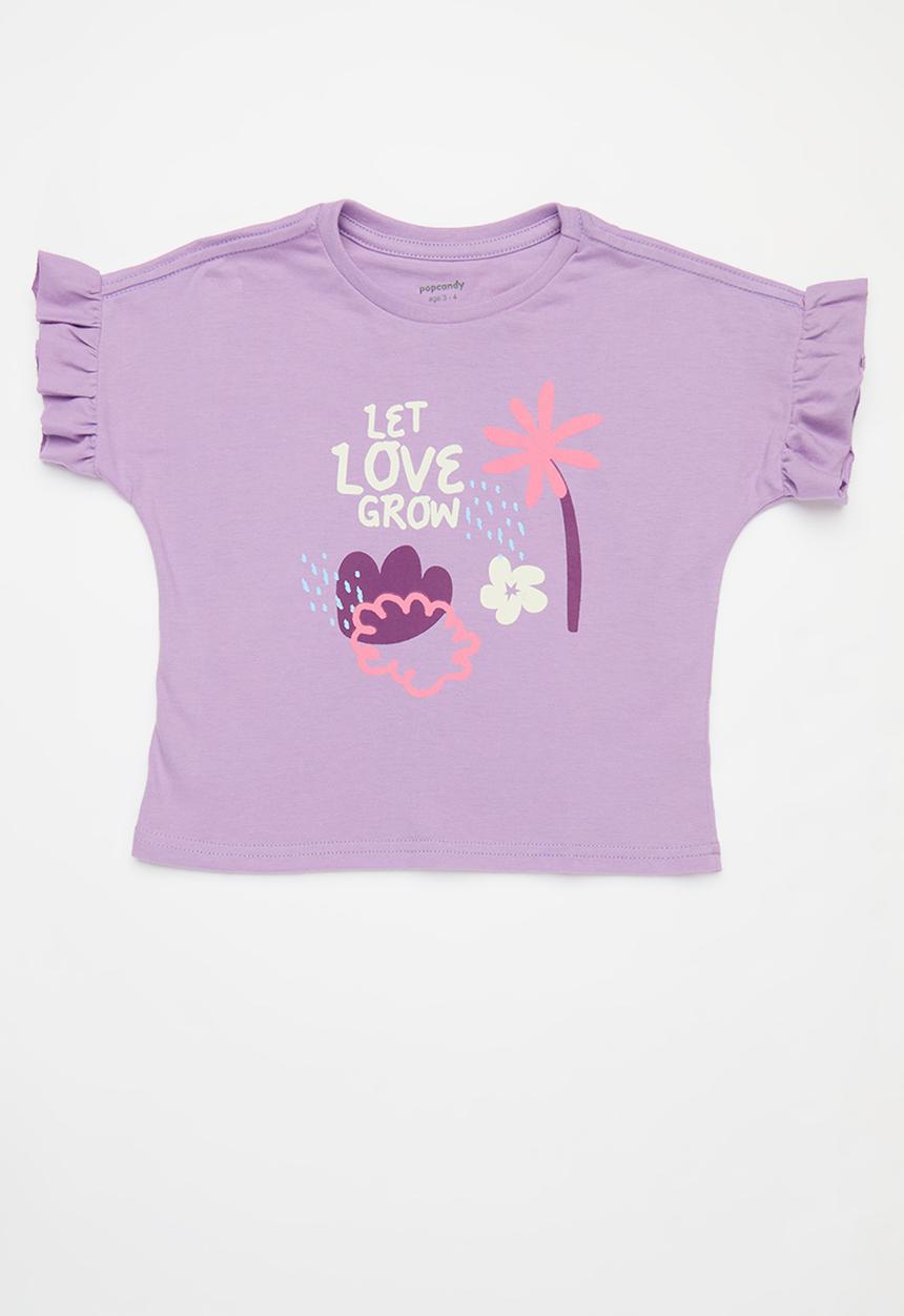 Pop Candy - 2 Pack printed tee - pink & purple 