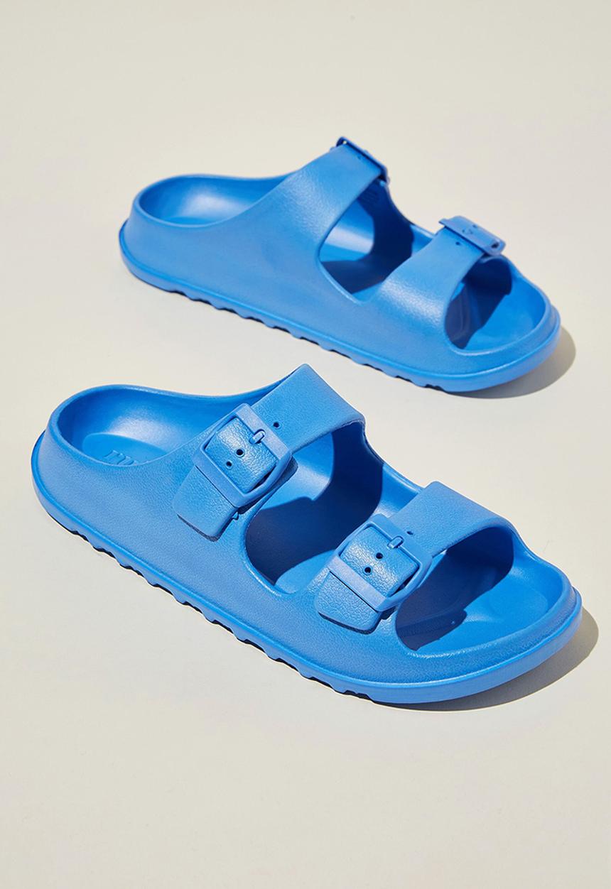 Cotton On - Bronte double buckle slide - pacific blue
