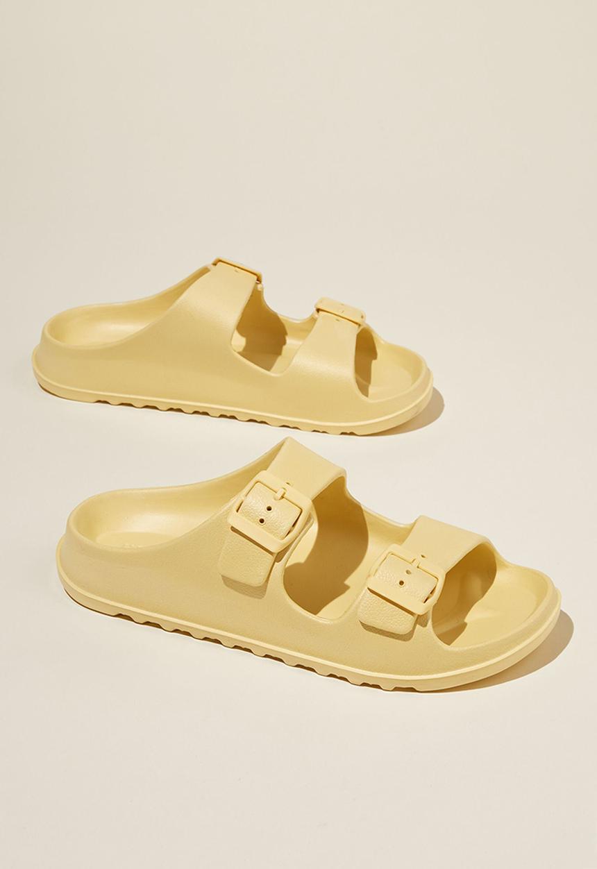 Cotton On - Bronte double buckle slide - buttercup