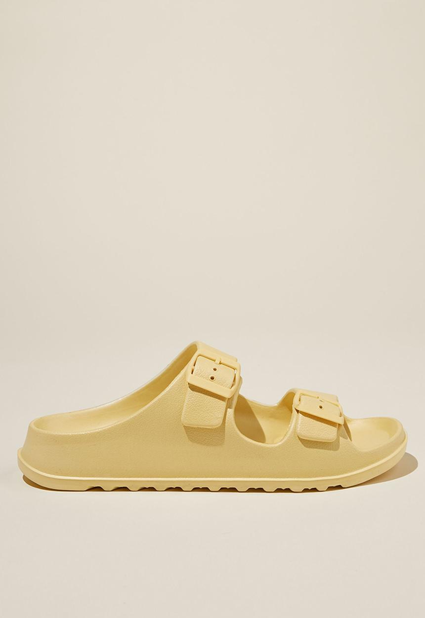 Cotton On - Bronte double buckle slide - buttercup
