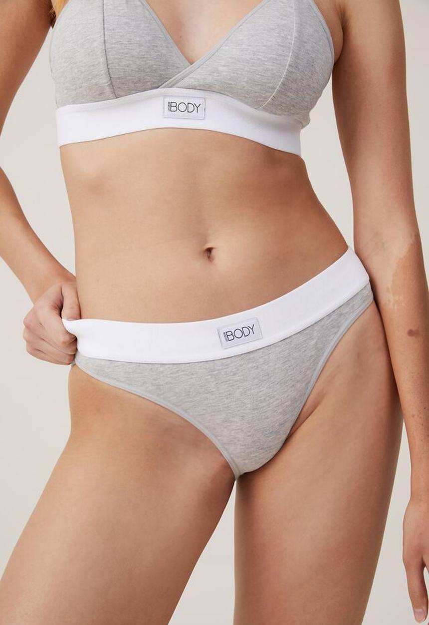 Cotton On - Organic cotton bikini brief - grey marle