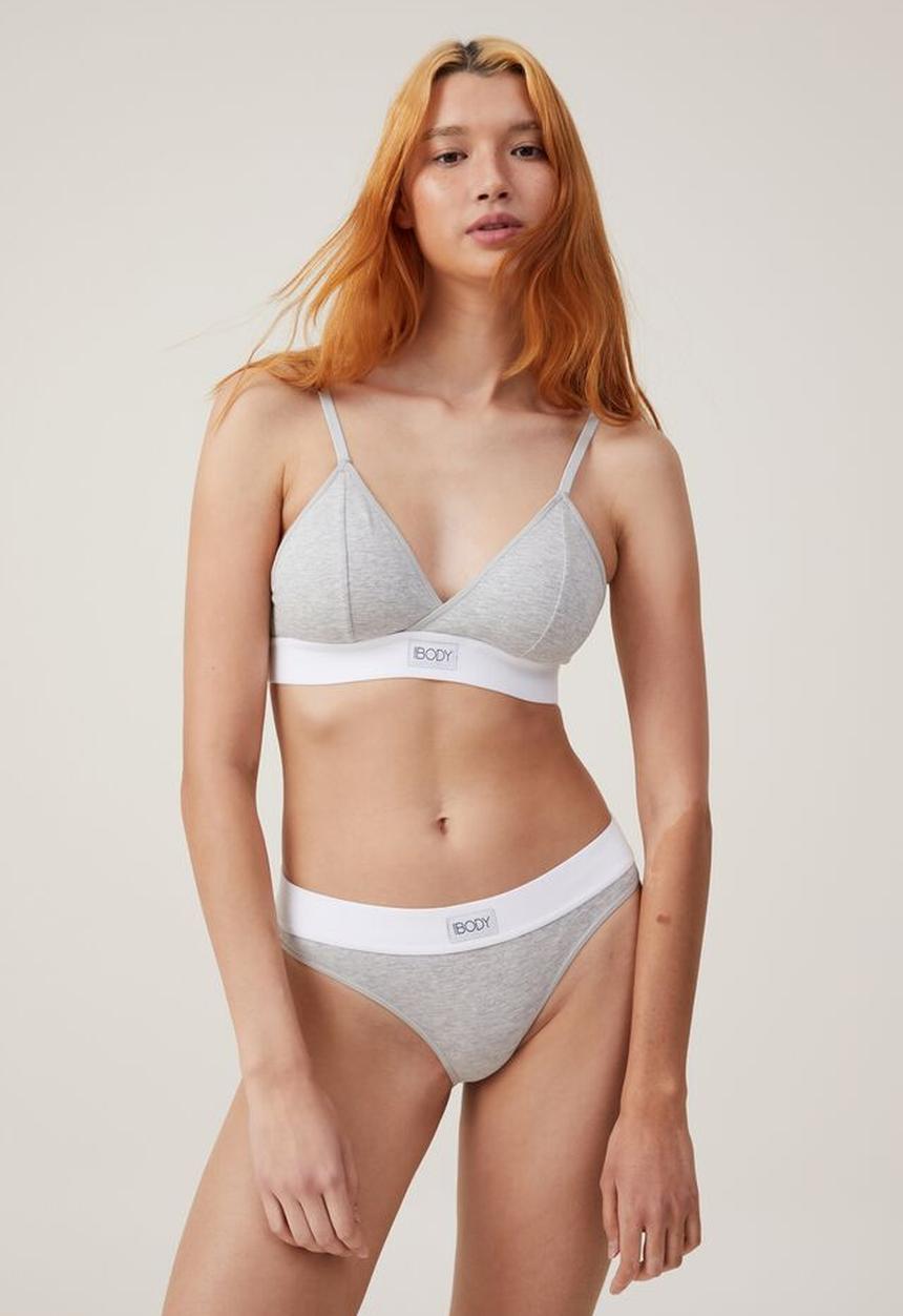 Cotton On - Organic cotton bikini brief - grey marle