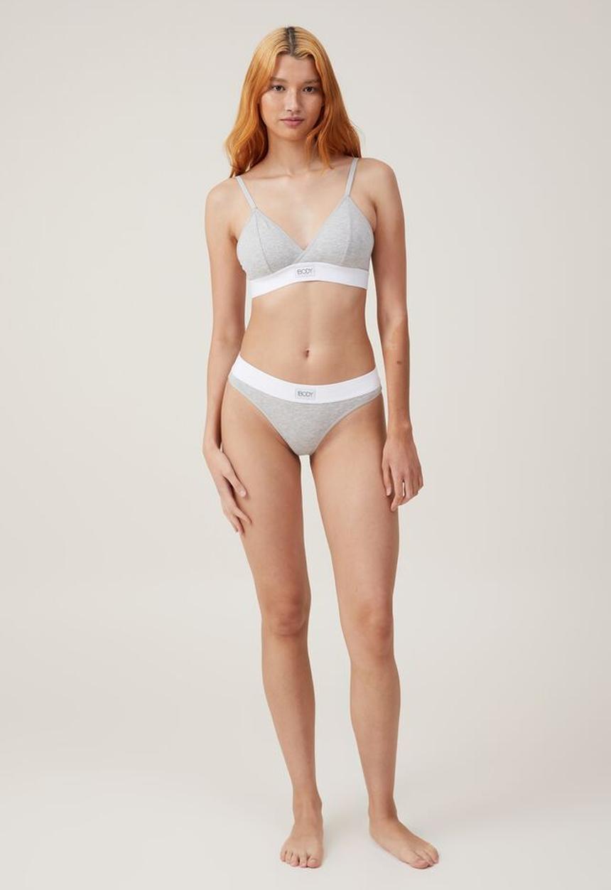 Cotton On - Organic cotton bikini brief - grey marle