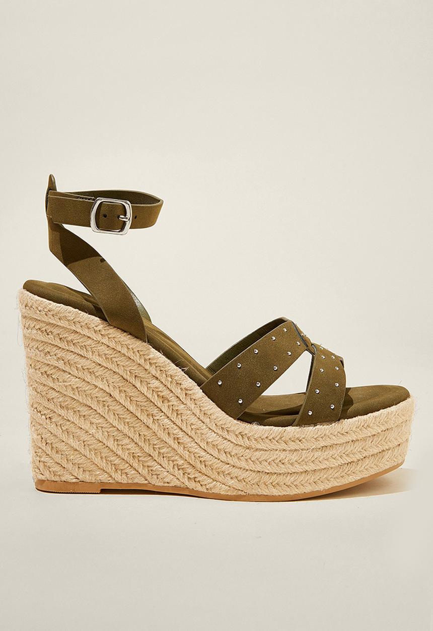 Cotton On - Kiki studded espadrille wedge - khaki