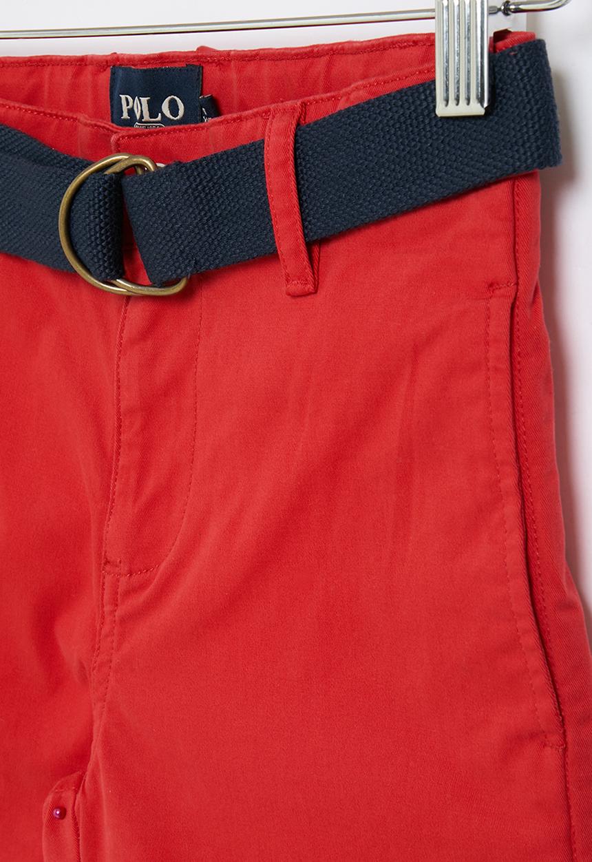 POLO - Boys andrew belted chino short - red