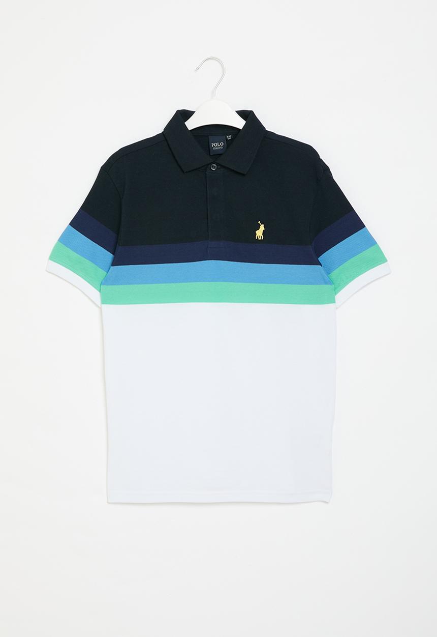 POLO - Boys warren striped golfer - navy