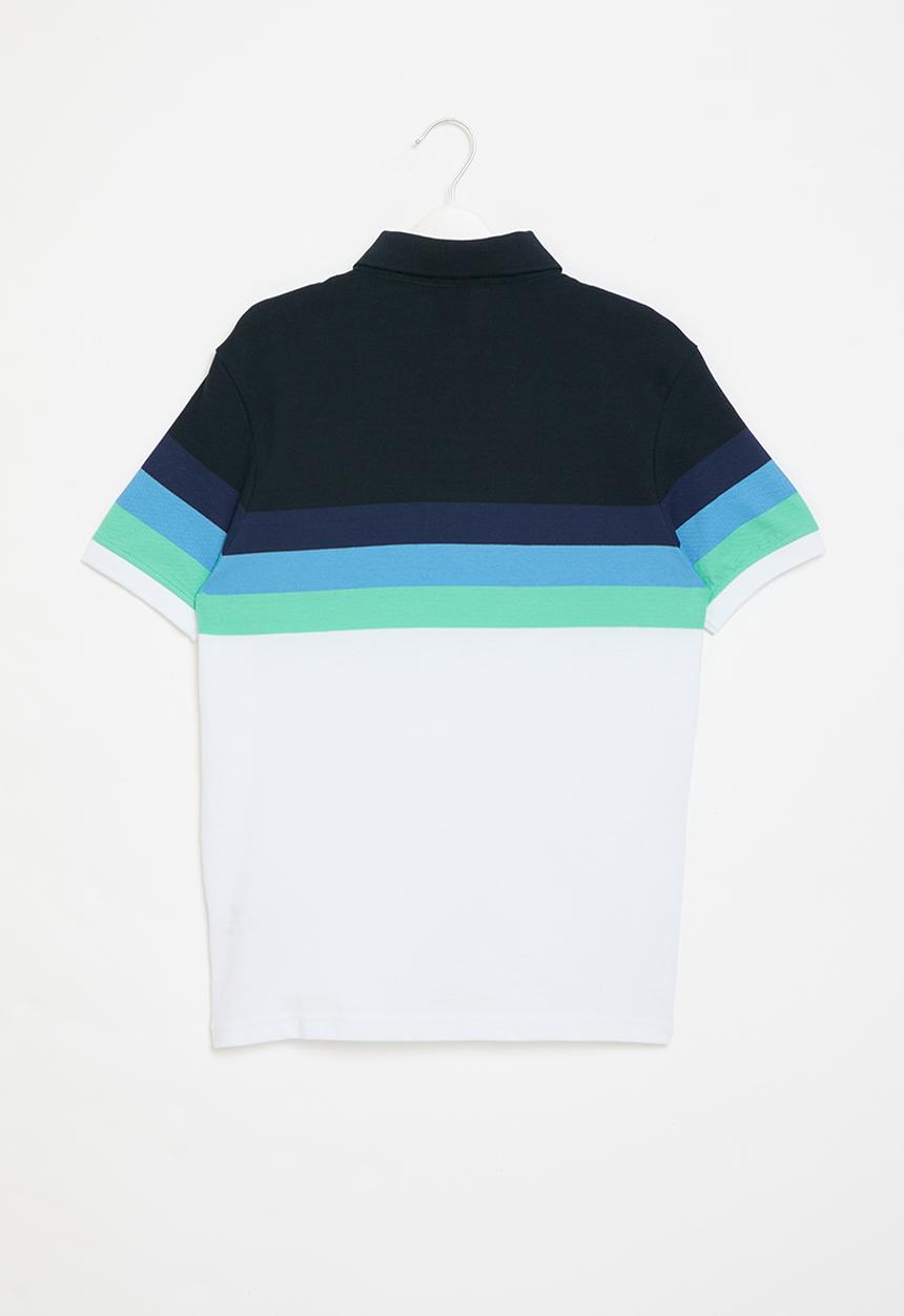 POLO - Boys warren striped golfer - navy