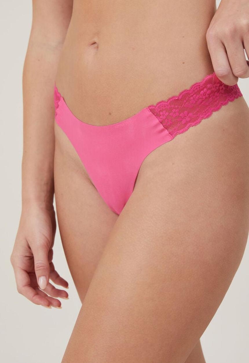Cotton On - Party pants seamless g-string brief - pink jelly sparkle