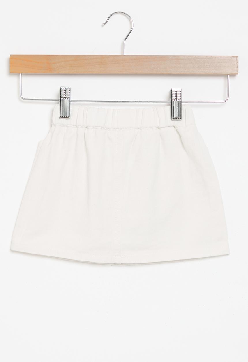 Pop Candy - Buttoned down  skirt- white