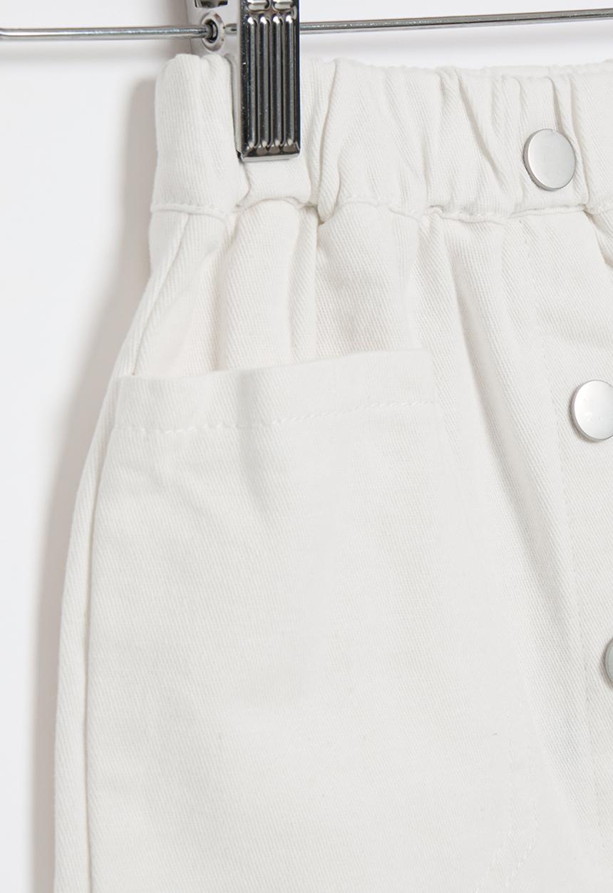 Pop Candy - Buttoned down  skirt- white