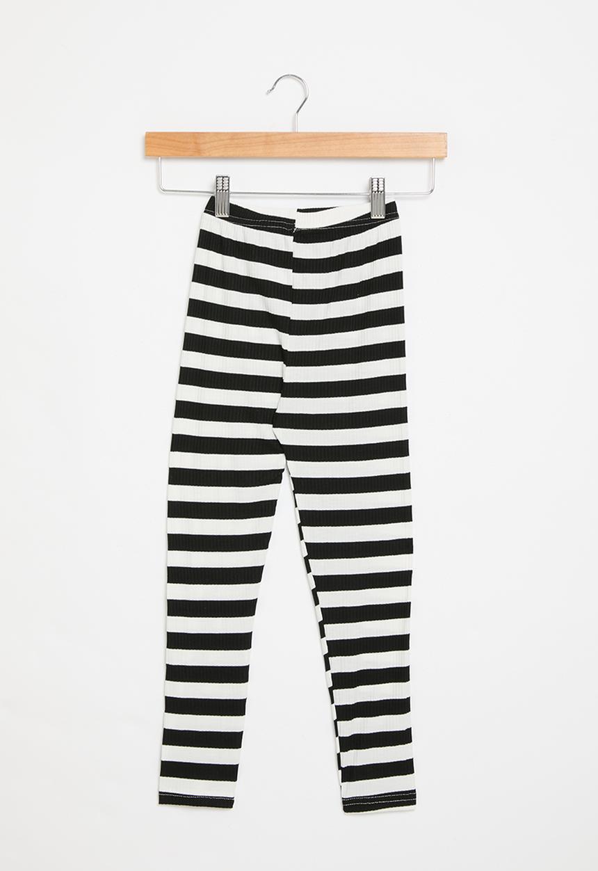 Pop Candy - Striped leggings - black & white