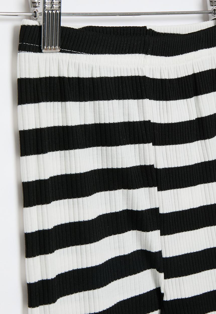 Pop Candy - Striped leggings - black & white