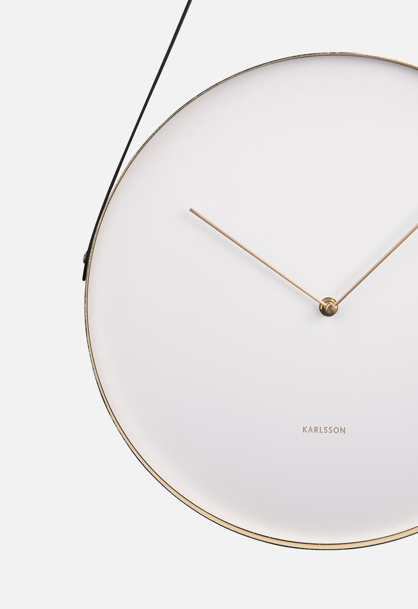 Present Time - Wall Clock Belt - White