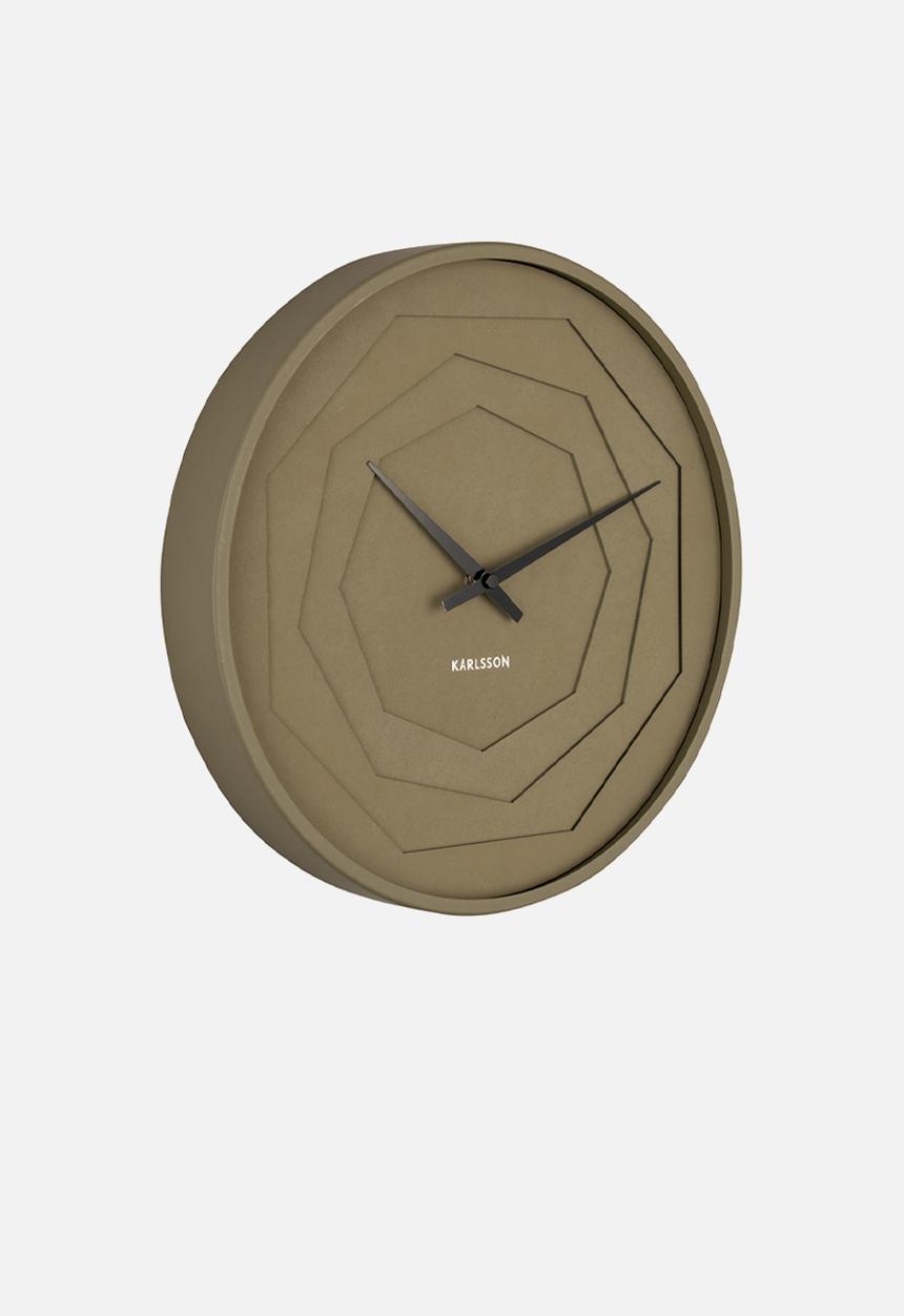 Present Time - Wall Clock Layered Origami - Moss Green
