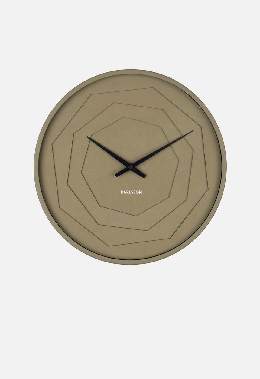 Present Time - Wall Clock Layered Origami - Moss Green