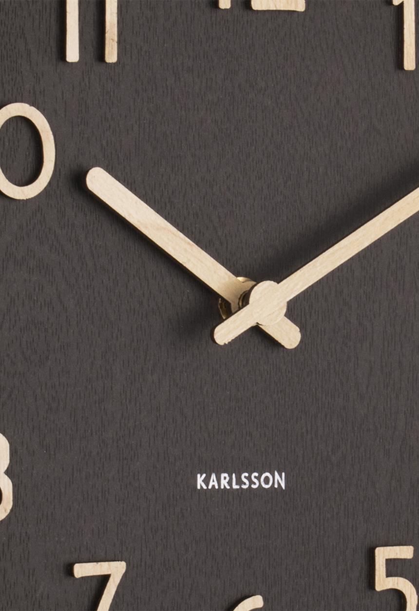 Present Time - Wall Clock Pure Wood Grain - Black 