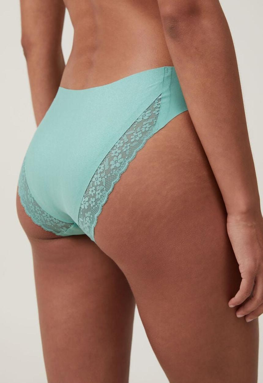 Cotton On - Party pants seamless bikini brief - misty jade sparkle