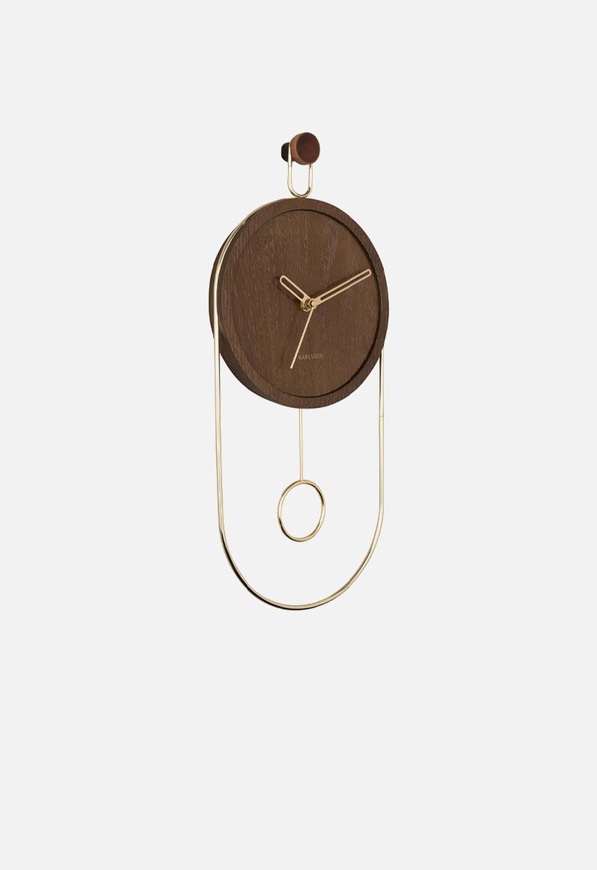 Present Time - Wall Clock Swing Pendulum - Dark Wood
