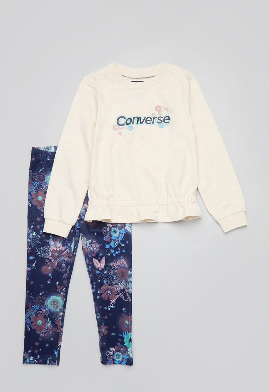 Converse - Converse graphic crew and leggings set - uncharted waters