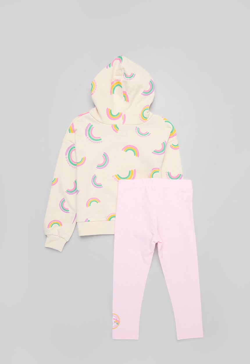 Converse - Converse printed hoodie and leggings set - pink foam