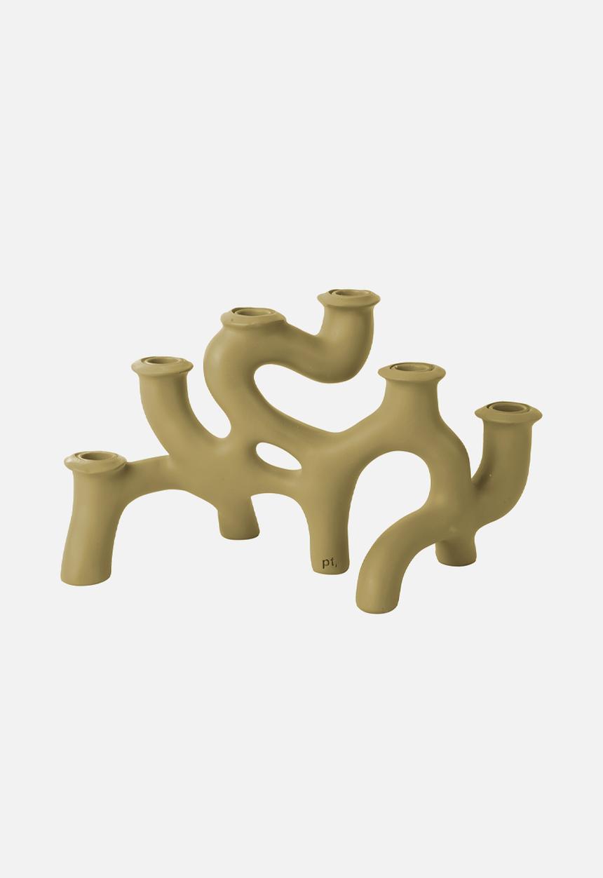 Present Time - Candle Holder Swirls - Latte Brown