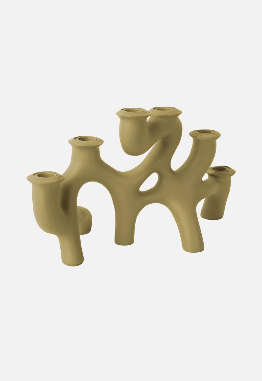 Present Time - Candle Holder Swirls - Latte Brown
