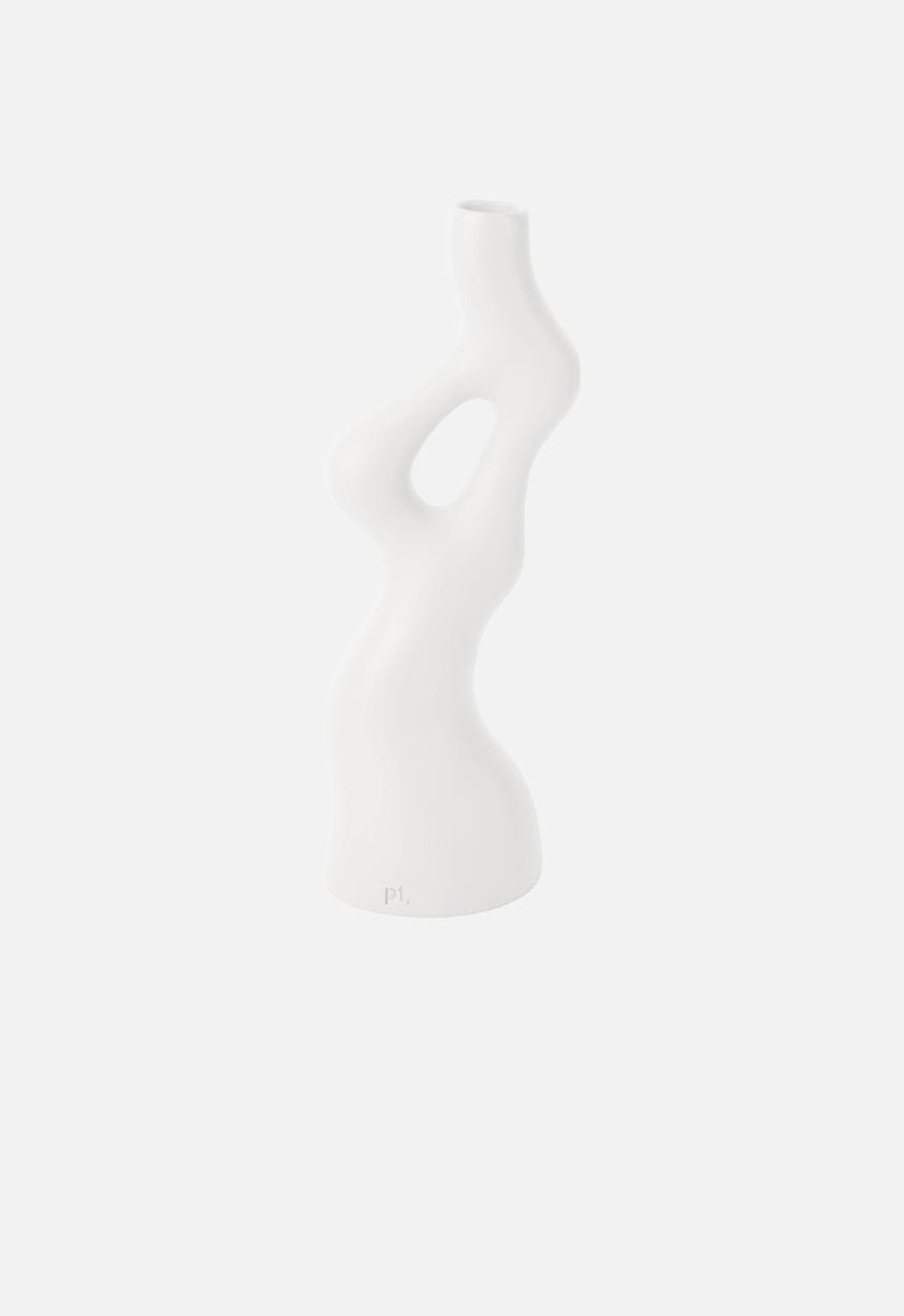Present Time - Vase Organic Swirls - White