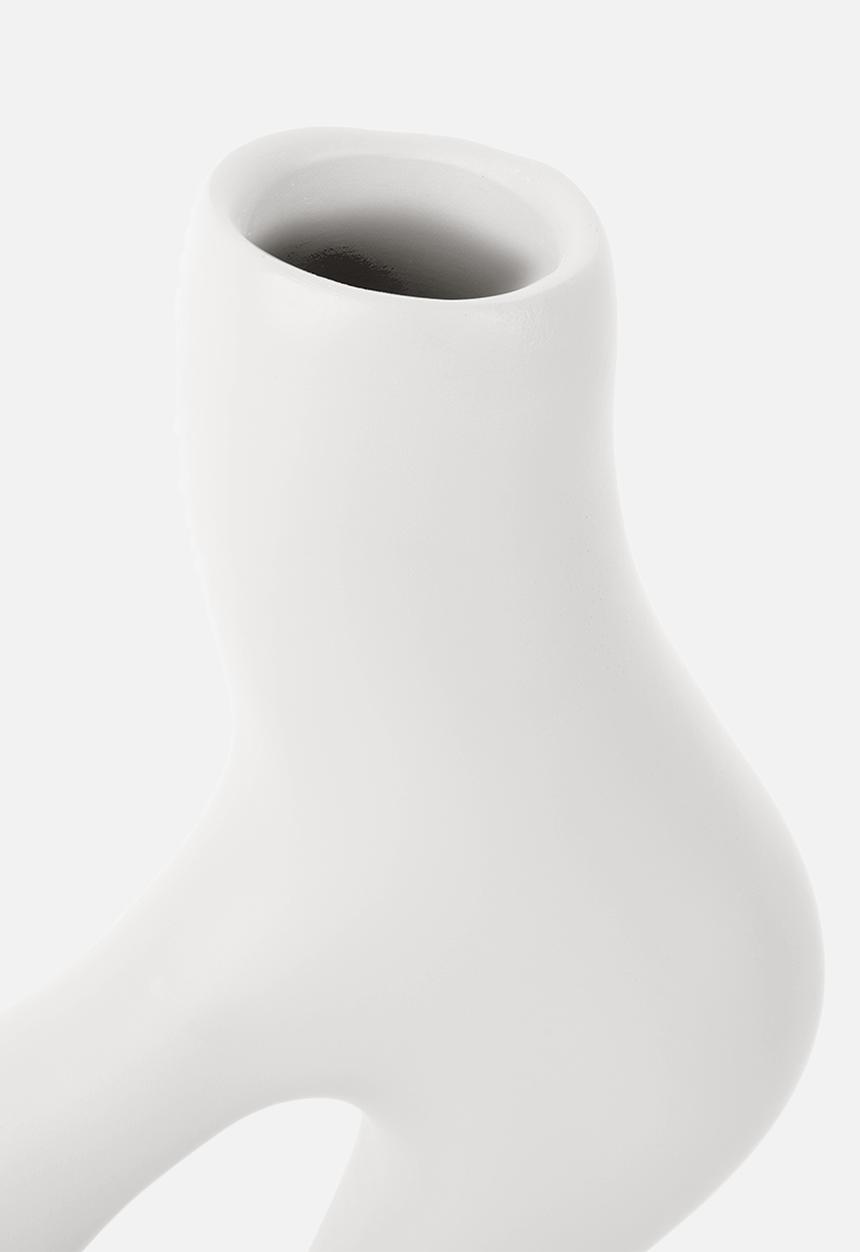 Present Time - Vase Organic Swirls - White