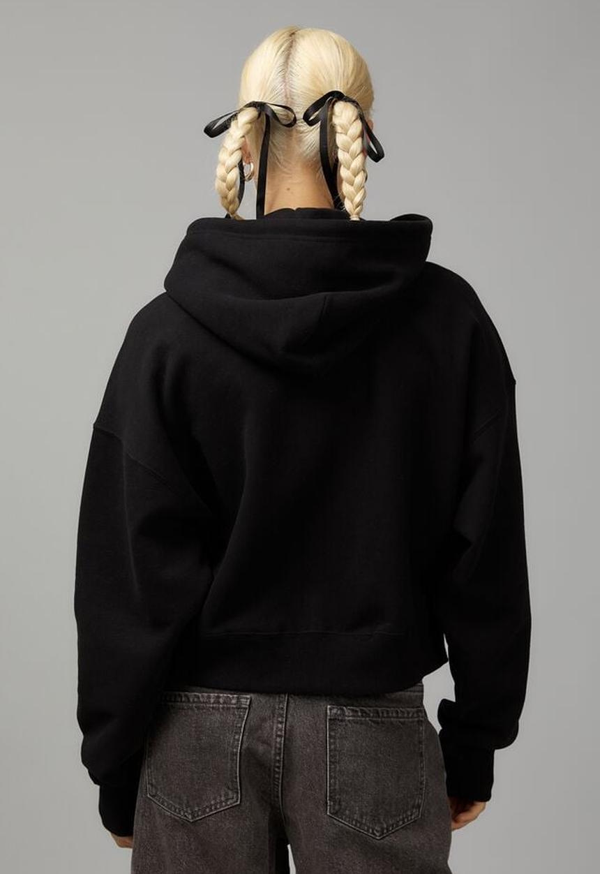Factorie - Relaxed Zip Through Hoodie - Black