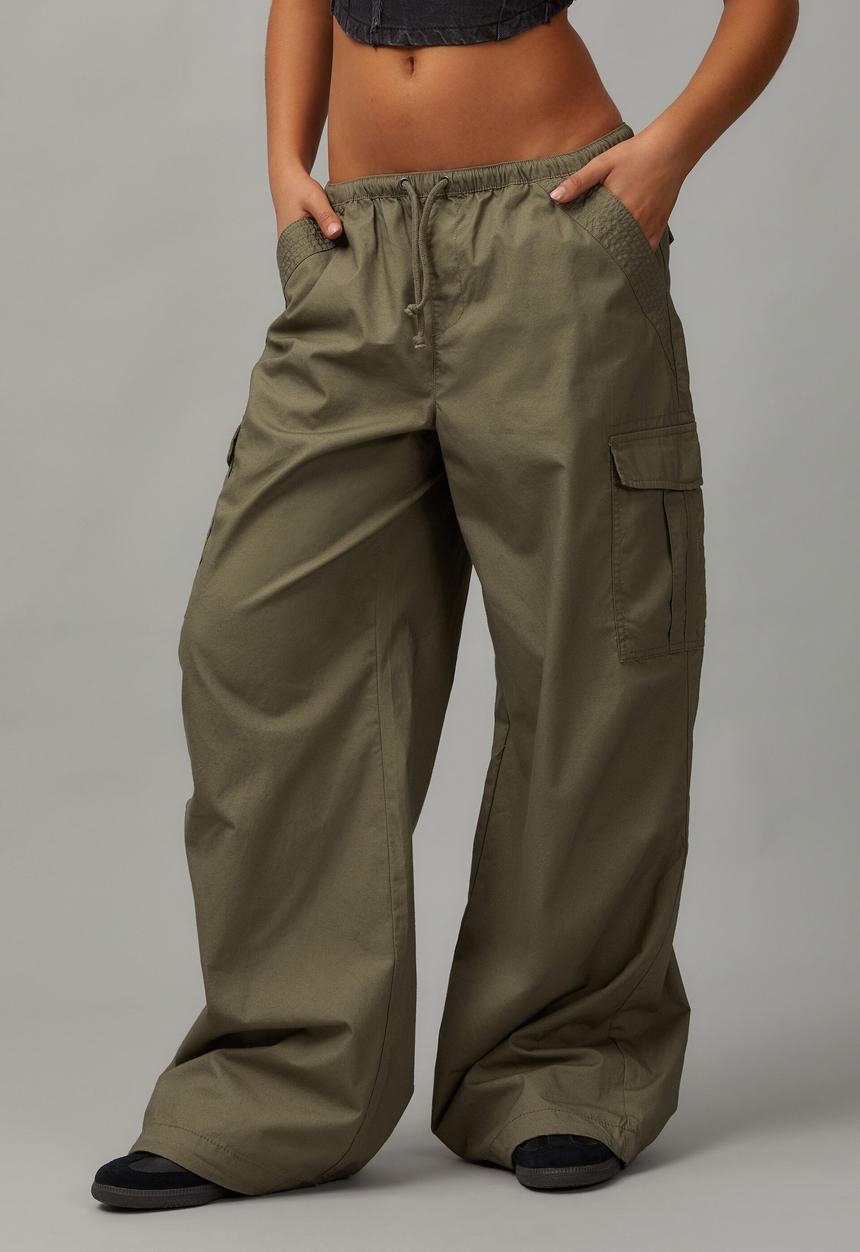 Factorie - Draw Cord Parachute Pant - Khaki