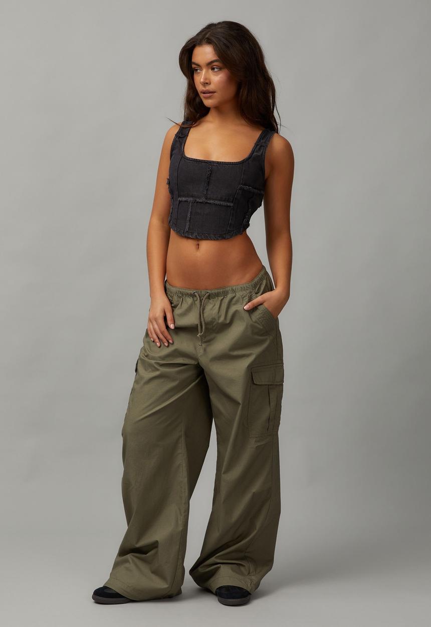 Factorie - Draw Cord Parachute Pant - Khaki