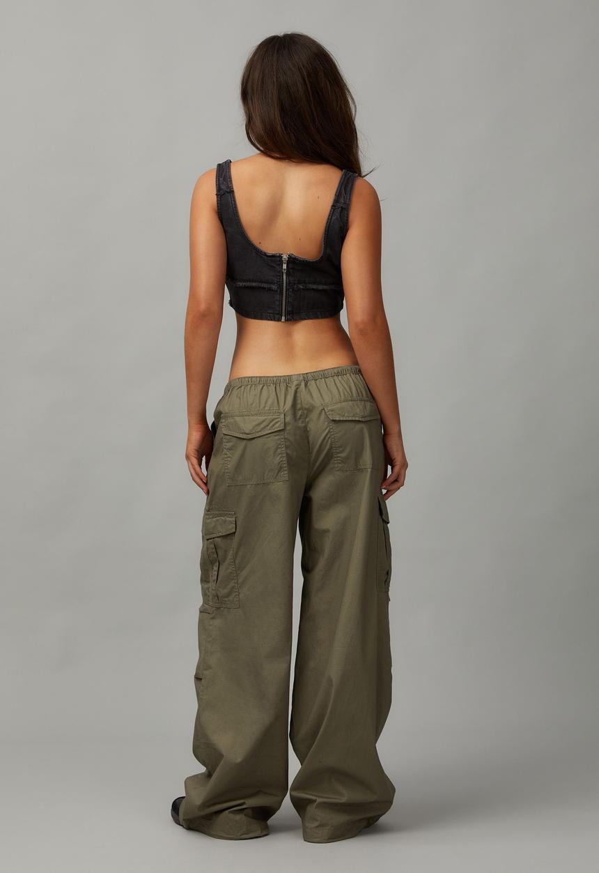 Factorie - Draw Cord Parachute Pant - Khaki