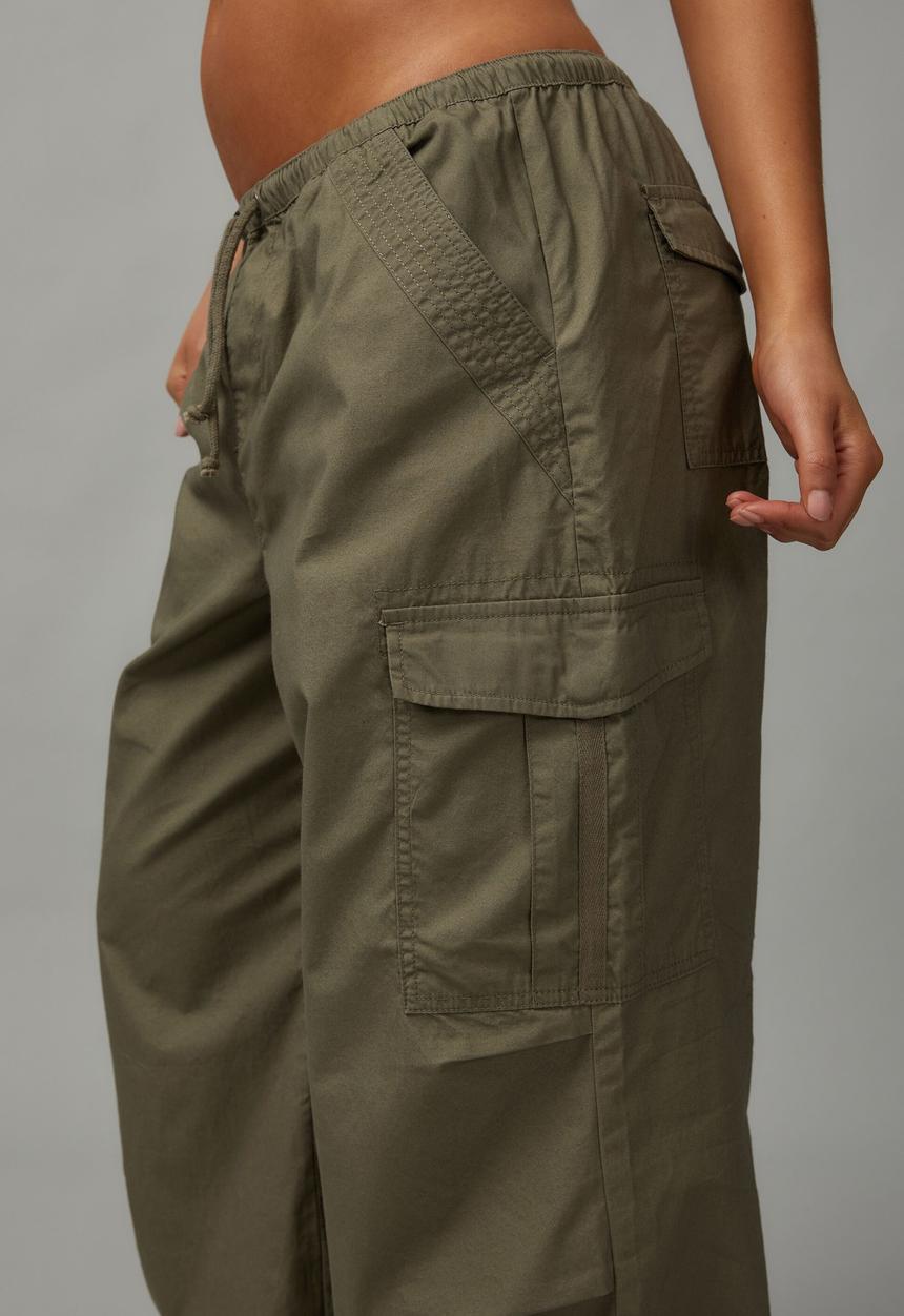 Factorie - Draw Cord Parachute Pant - Khaki