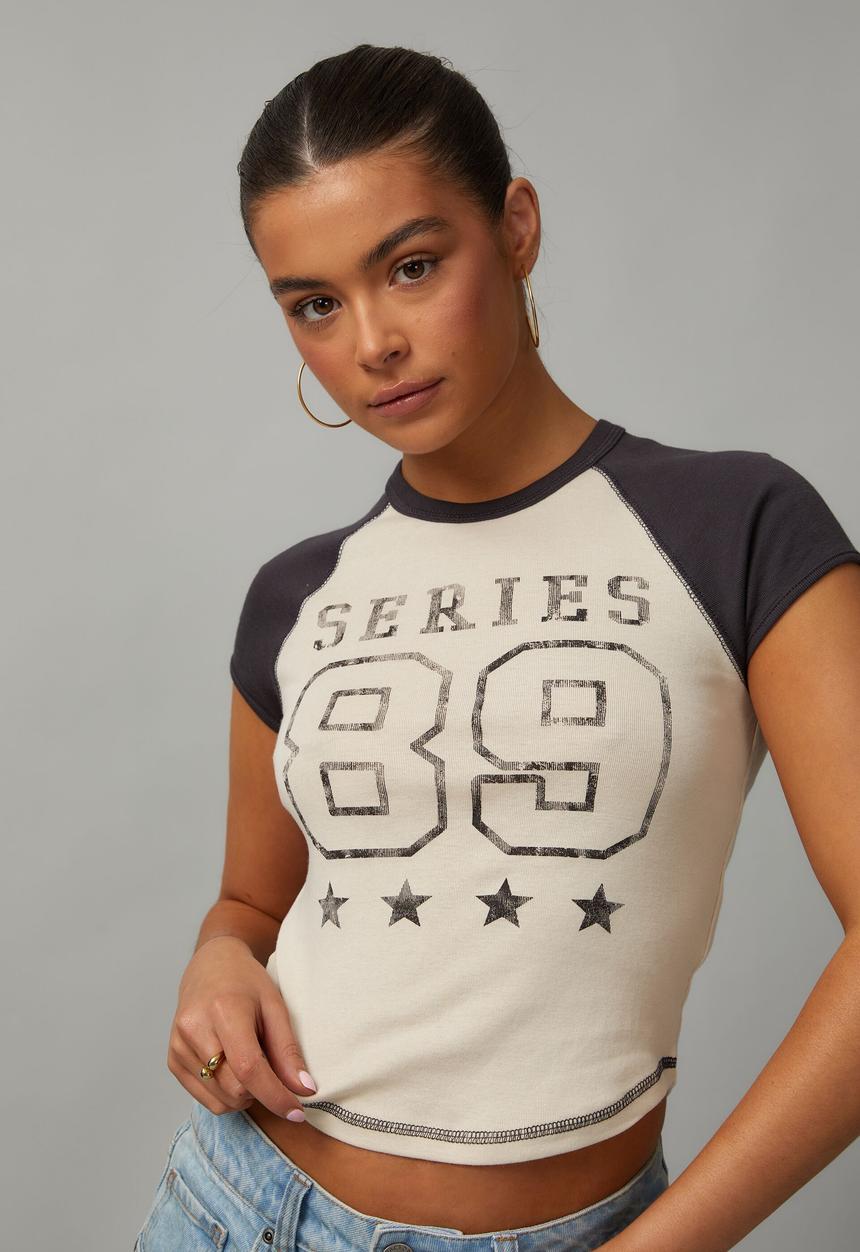 Factorie - Raglan Curve Hem Tee - Series 89 / Light Stone