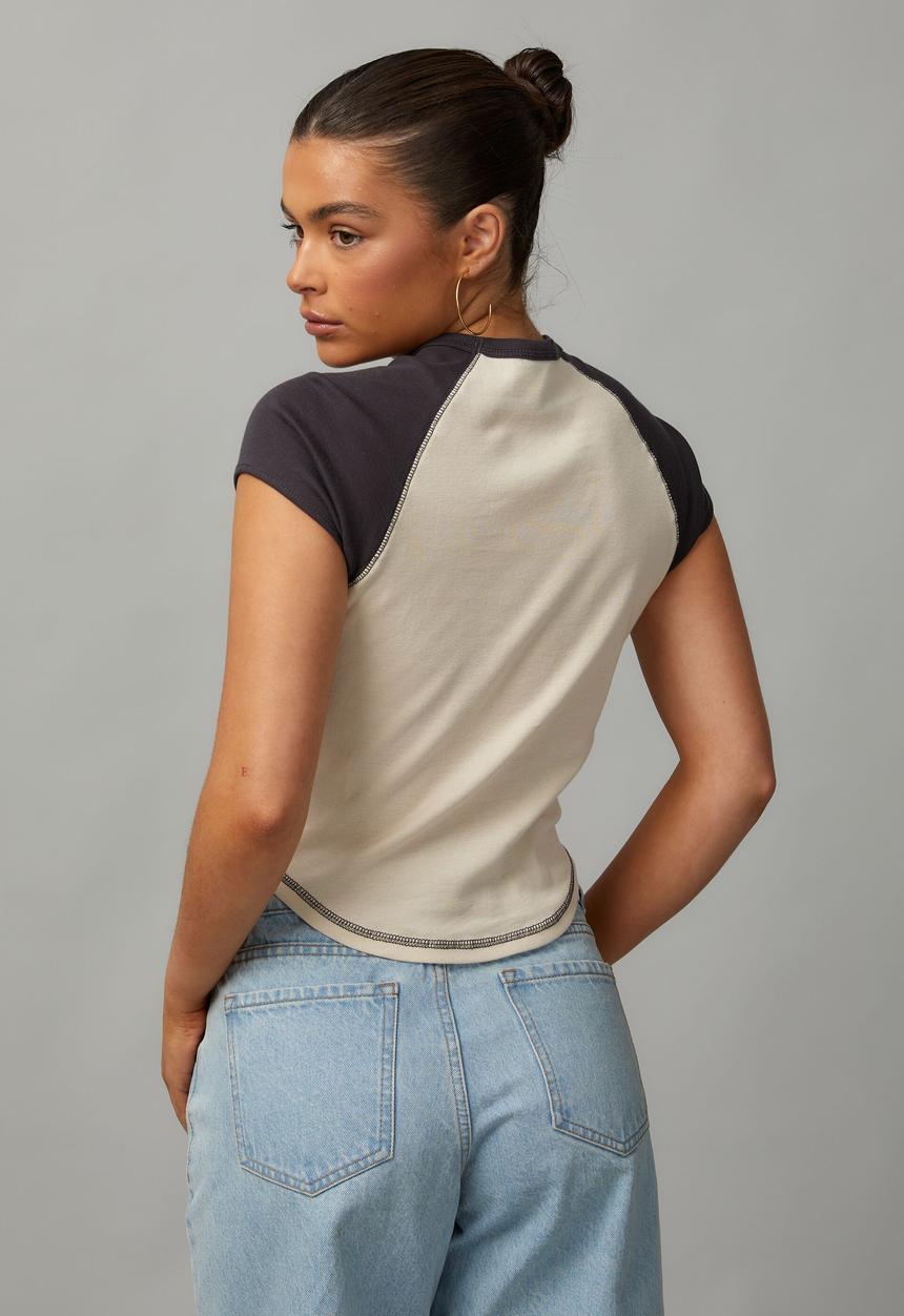 Factorie - Raglan Curve Hem Tee - Series 89 / Light Stone