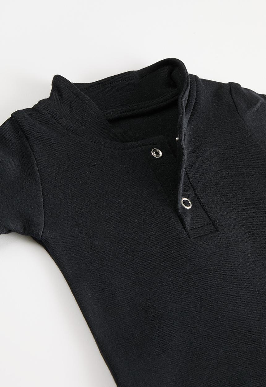 Little Lumps - Tab Onesie - Black