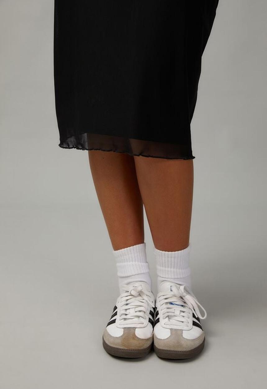 Factorie - Mesh midi slip skirt - black