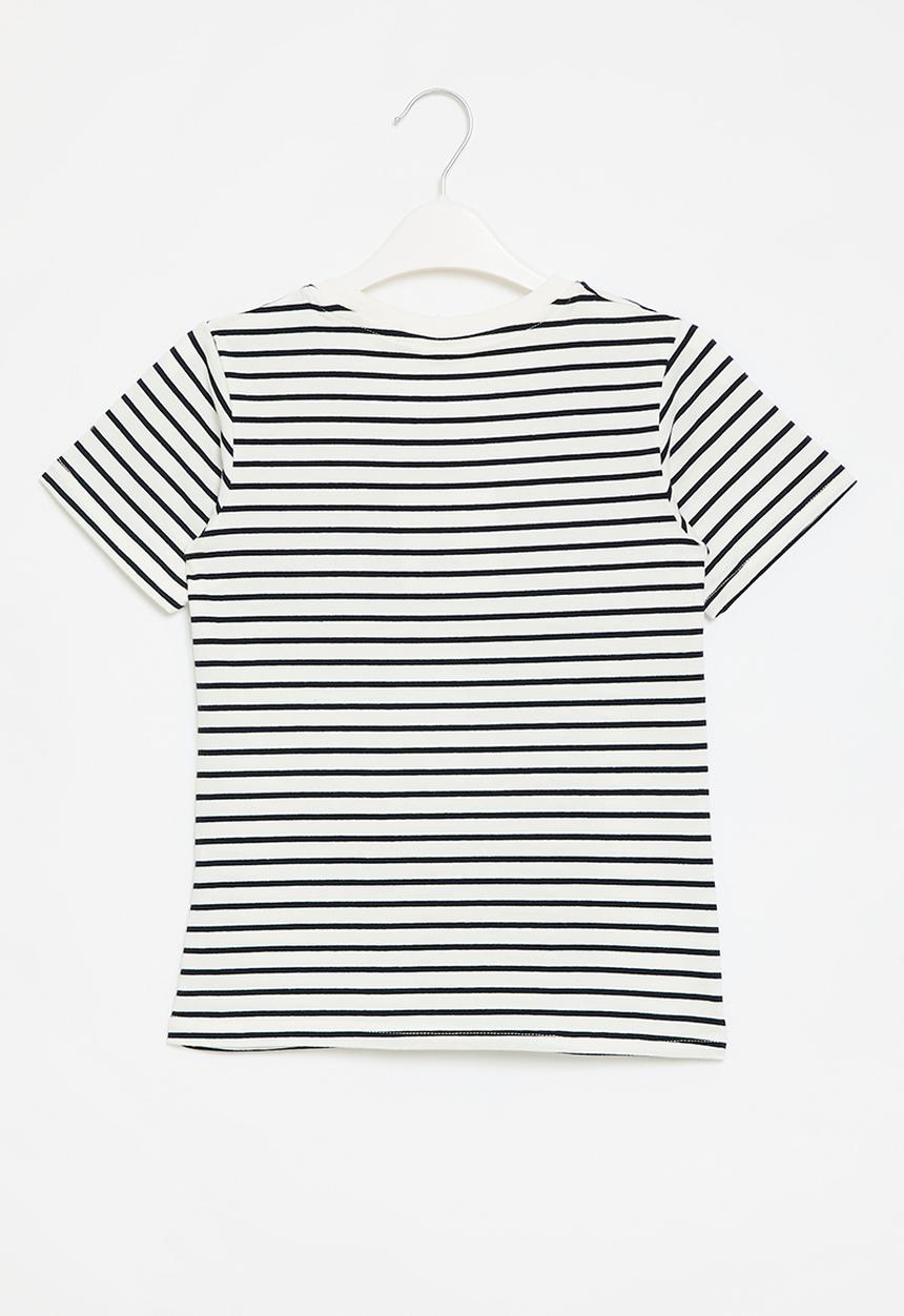 Pop Candy - Striped tee - black and white