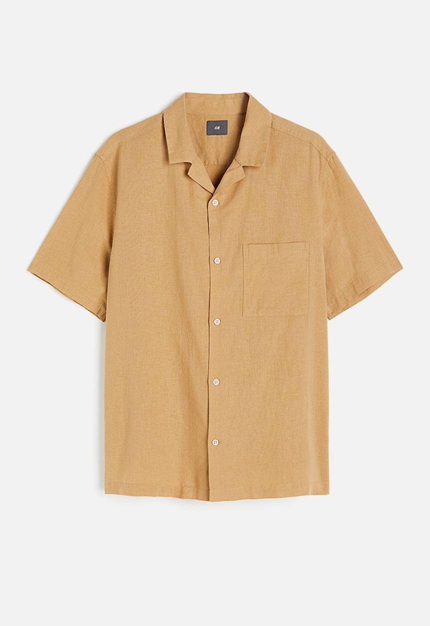 H&M - Regular fit linen-blend shirt - beige