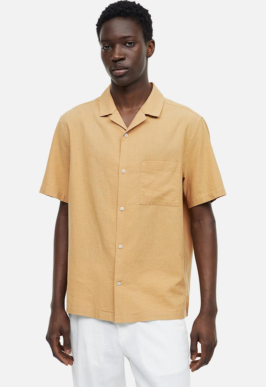 H&M - Regular fit linen-blend shirt - beige