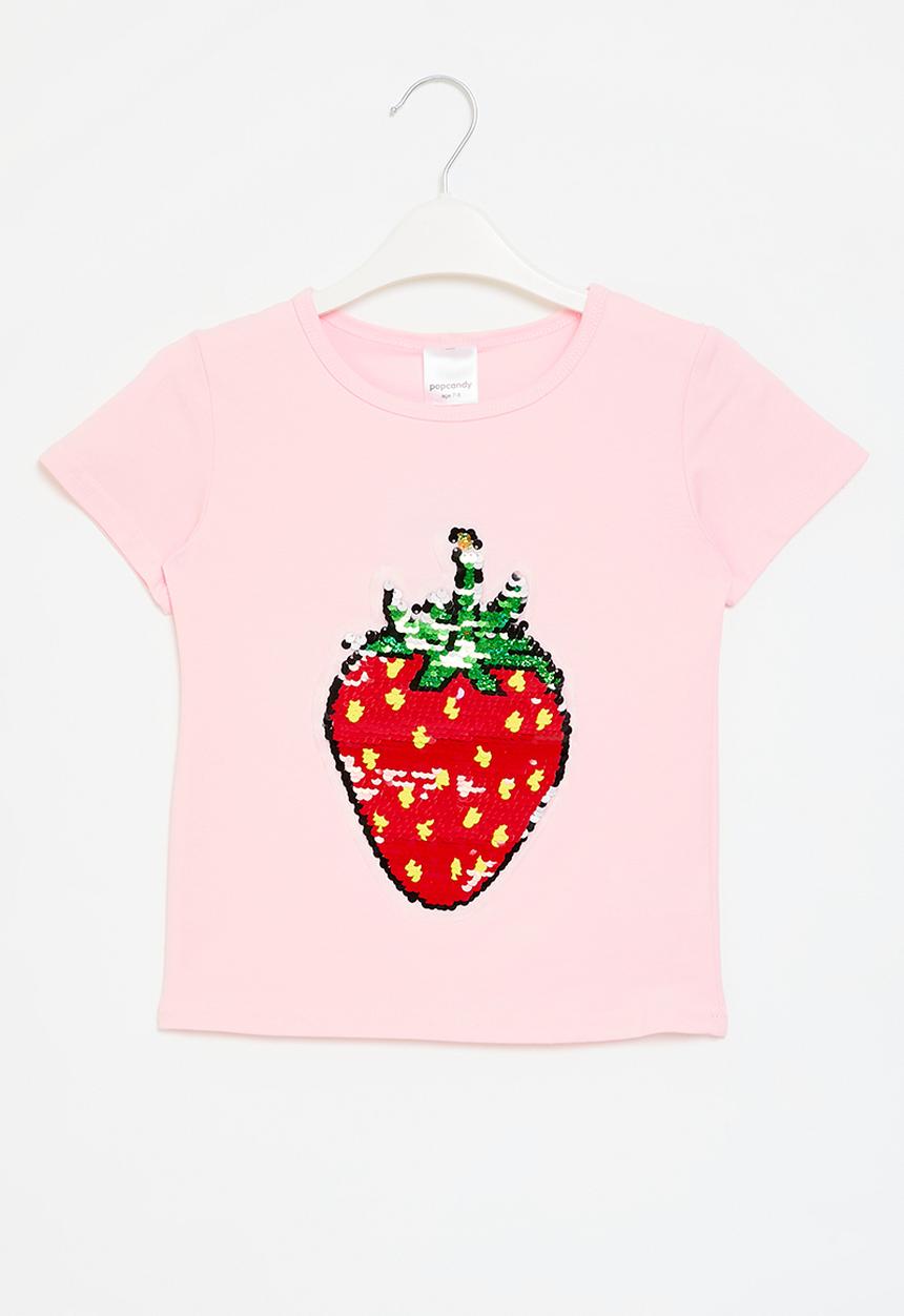 Pop Candy - Strawberry print tee - pink